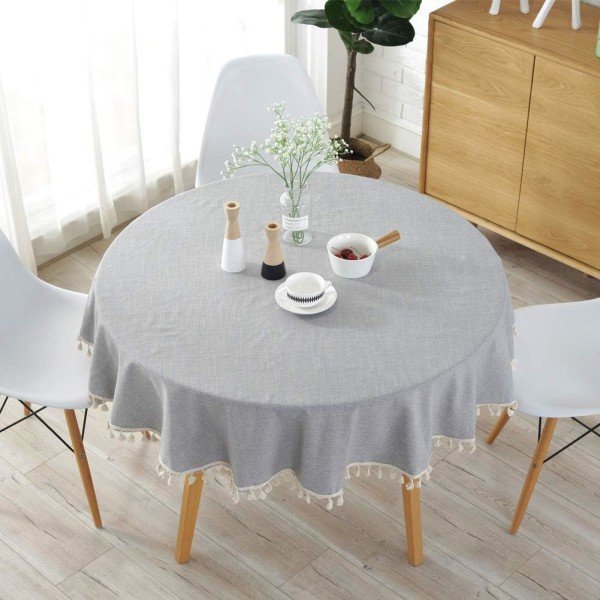 IC Runda dukar Enfärgad tofs duk inomhus och utomhus multifunktionell bomullsduk Diameter 100 cm