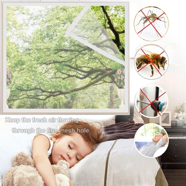 Fly screen - window - 70 - 100 - cm - Universal - window net - Self-adhesive - Insect net - Mosquito net - Mosquito protection/fly screen/insect net