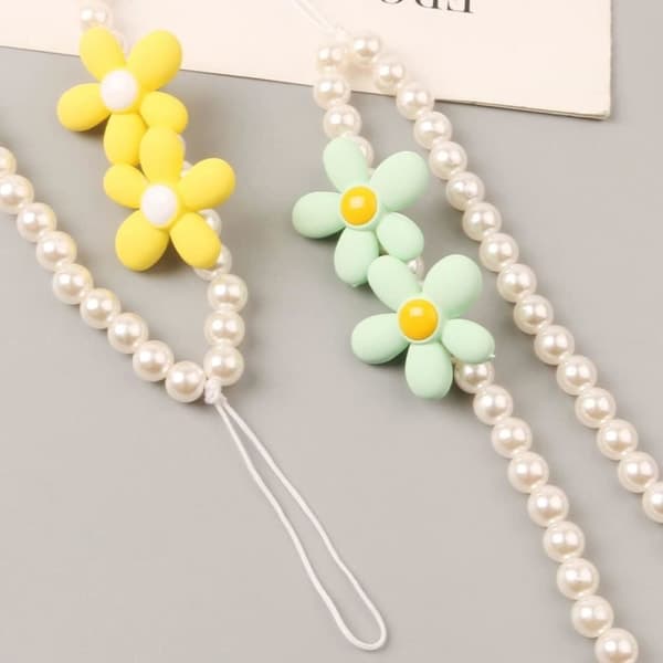 Perle Mobiltelefonkæde Simple Phone Charm Strap Anti Lost IC