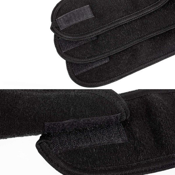 4 stk. hårbånd til makeup, justerbart hårbeskyttelsesbånd med velcro, sort