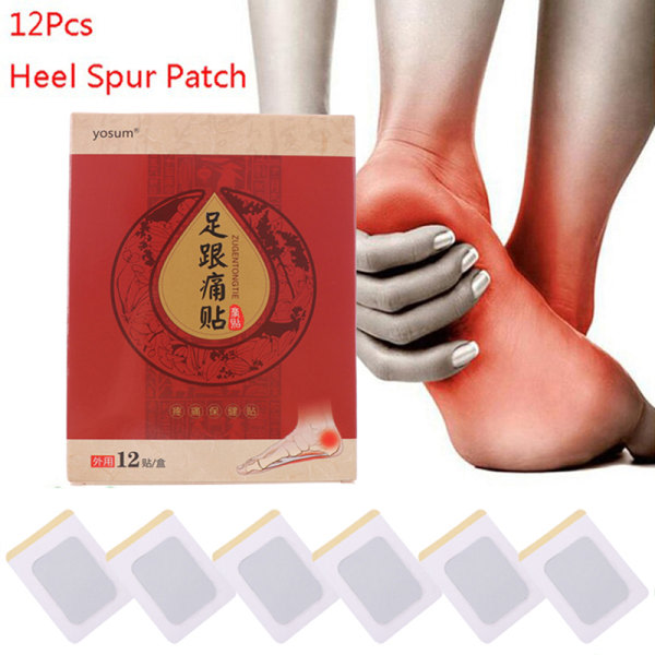 IC 12 kpl Heel Spur Patch Pain Relief Kipsi Moxibustion Foot Car Grey one size