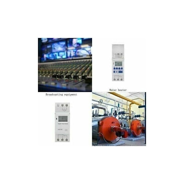 Digital Timer, 1 stk. LCD Display Ugentlig Programmerbar Elektronisk Tidsrelæ Switch 16on ＆ 16off Timer(220V)..DEBUNS
