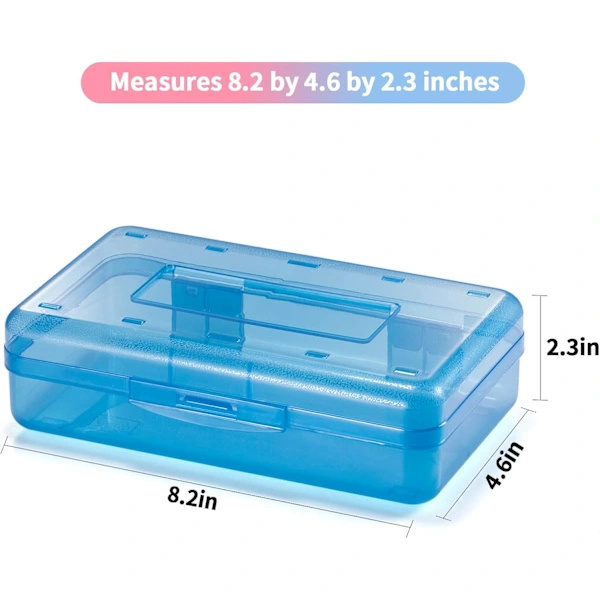 3-pack Large Hard Cases, Bulk Plastic Pencil Cases with Airtight Lid