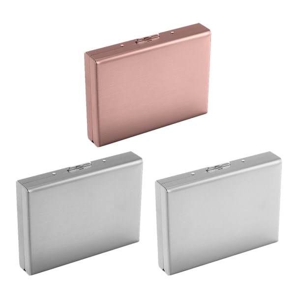 IC Kreditkortshållare, mini aluminium plånbok metall hårt etui, Sølv+ Rose Guld+ Spejl Sølv