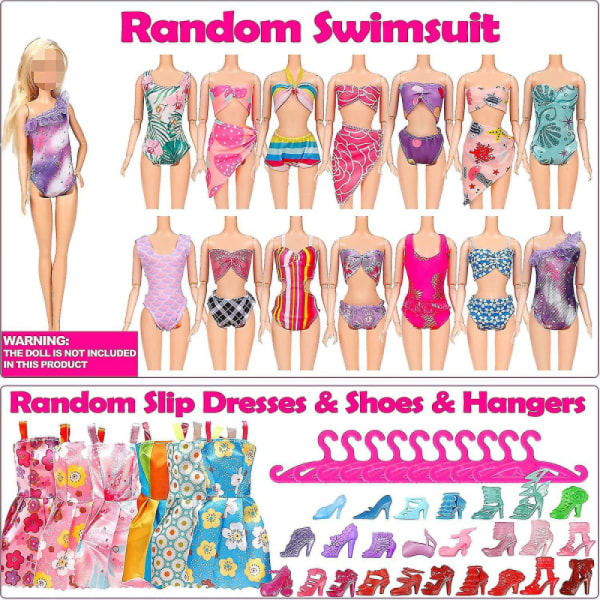 50 kpl/setti Barbie-nuken mekkoja, kenkiä, koruja, vaatteita, asusteita, pukeutumisleikki 30 cm:n nukelle