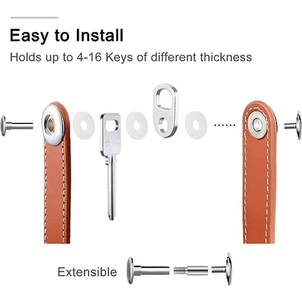 2 sæt Organizer Kompakt nøgleholder Foldbar Lomme Ke IC