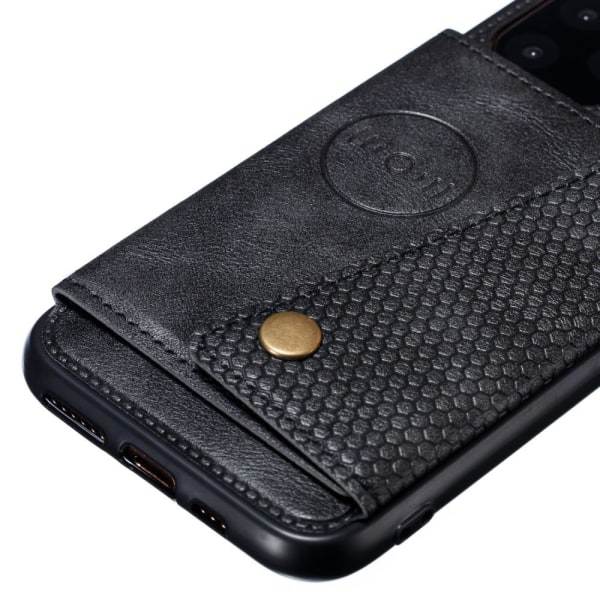 IC iPhone 12 Pro Max - Lærveske med kortlomme og magnet - Svart Svart Svart