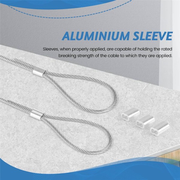100 st aluminium krymphylsor för kabel och diameter 3 millimeter