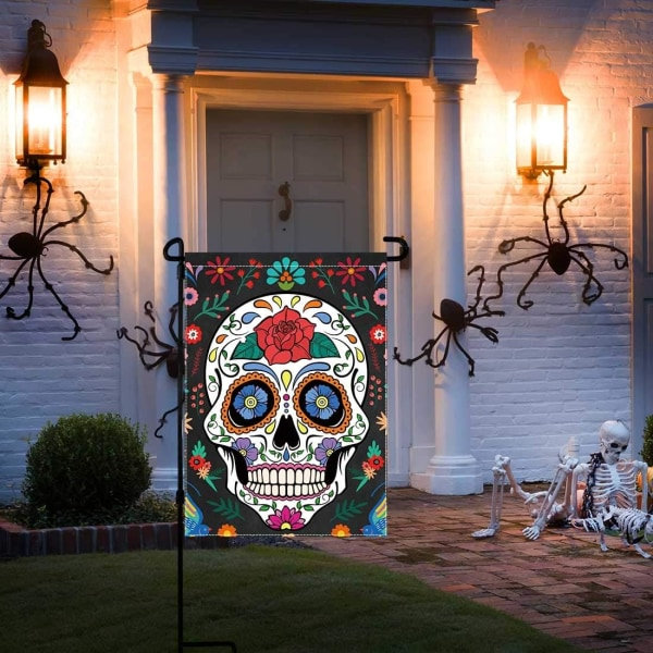 IC Day of the Dead Hageflagg for utendørs vertikal meksikansk Fiesta Dia DE Los Muertos Banner Husplen Banner