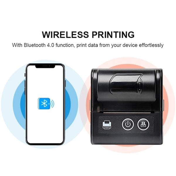 58mm minitasku lämpökuitti tulostin kannettava langaton Bluetooth mobiililipputulostimet Android IOS Windows lämpö tulostin musta