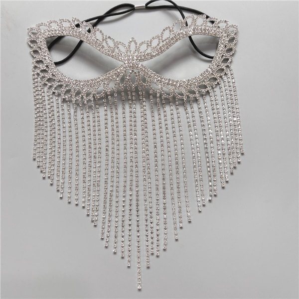 IC Crystal Tofs Slør Maske Maskerade Hodeplagg
