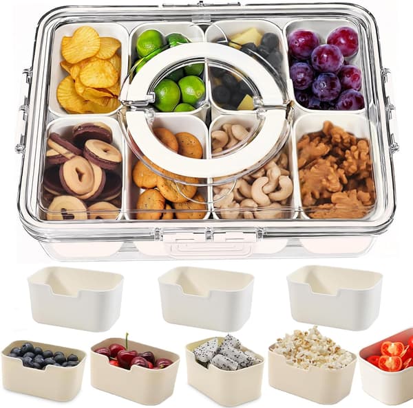 Snacksboxbehållare, Snacksbox Charcuterie för Bärbara Snacksbrickor - Redo Organizer