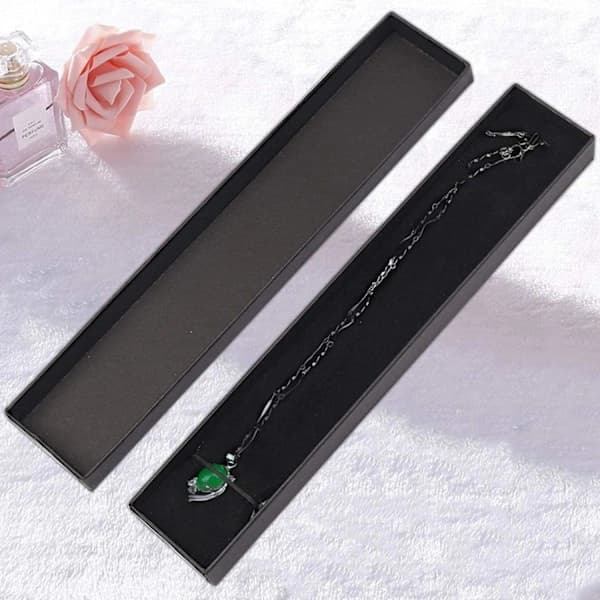 1 pc Cardboard Jewelry Box, Long Rectangular Jewelry Box