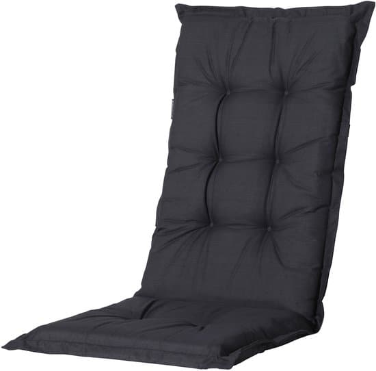 Madison Udendørs Højrygget Stolhynde 123x50 cm, Vandafvisende Bomuld-Polyester Hynde til Terrassen til Haven, Sort