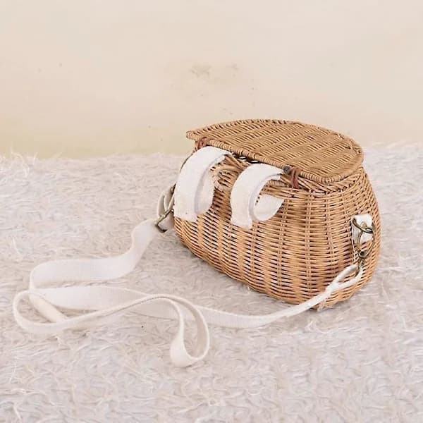 Practical Storage Basket, Eye-catching Rattan, Portable, Durable Outdoor Shoulder Bag