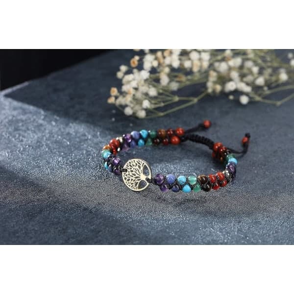 IC 7 chakra helende krystalarmbånd mod angst