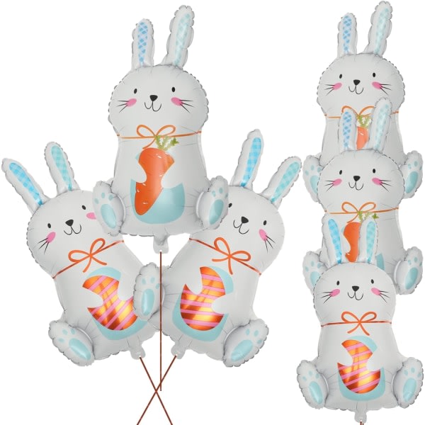 IC 6st kanin kaninformade ballonger påskhare mylar ballong påsk djur kanin morot alumiinikalvo ballong dekor foto rekvisita