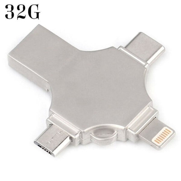 IC (32G) 4-i-1-adapter Type C USB 3.0 Flash Drive Memory Stick