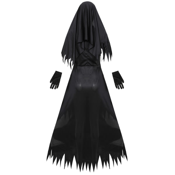 Halloween Zombi Nunna Puku Aikuisten naamiaisasu Vampyyri Paha Juhla Asu Cosplay Kauhu Nunna（XXXL） XXXL