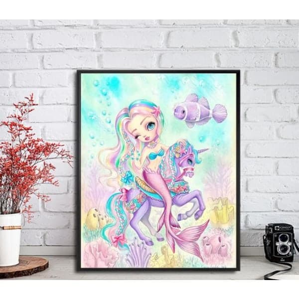 IC Enhörning Sjöjungfru Diamant (rund diamant 30x40 cm)