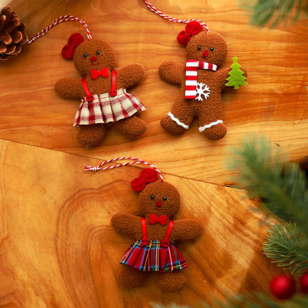 IC 3st/ set joulu piparkakku mies nukke ripustaa Xmas Tree Hang A