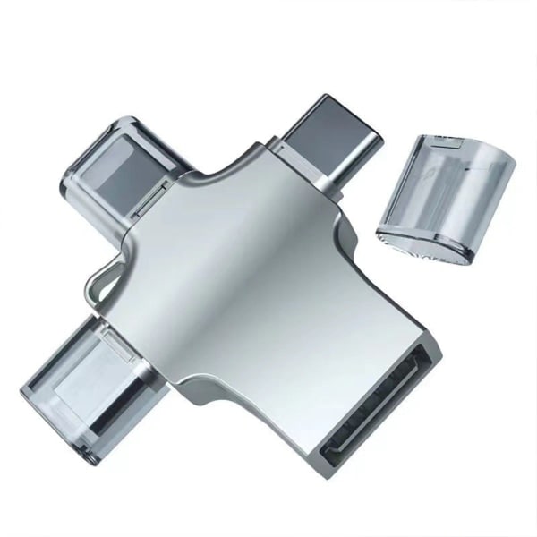 IC Tre-i-ett OTG-adapter for Apple type-c Android-telefon ekstern sølv