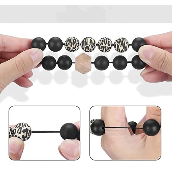 Armbåndsnøglering Armbånd Silikonperler Kvast Nøglering IC