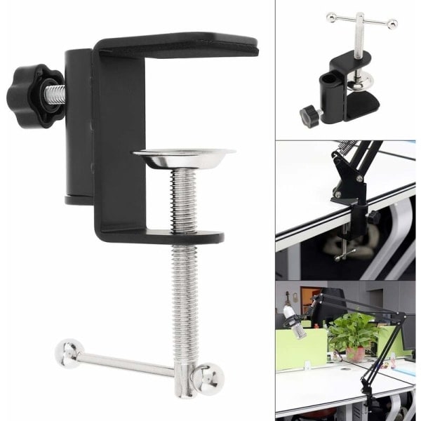 IC Lilaris C-klämma Klämmfäste Tillbehör Heavy Duty Skrivbordsfäste Skrivbordsbordsklämma Monitorstativ Arbetsstation, svart, ett stycke