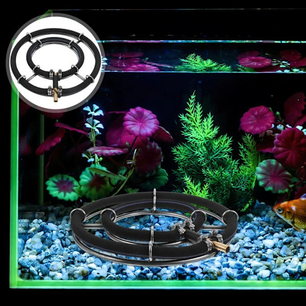 Akvarium Rund Luftboble Diffuser Ring Fisketank Leketøy Stein 1x 1x