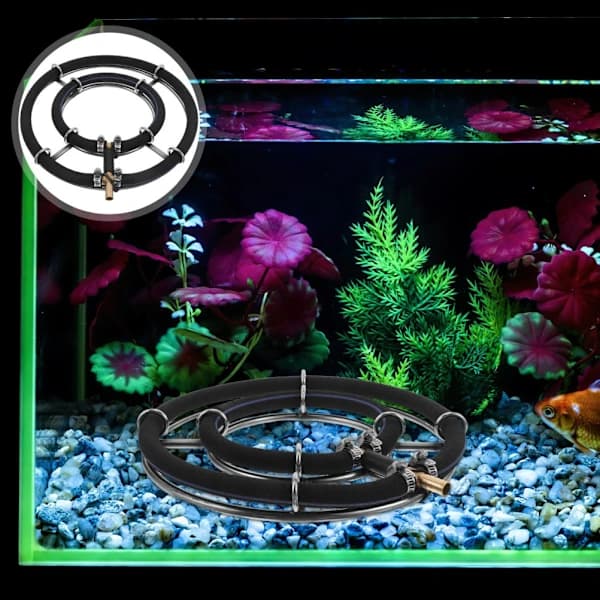 Akvarium Rund Luftbubbla Diffusor Ring Fisk Tank Leksak Sten 1x 1x