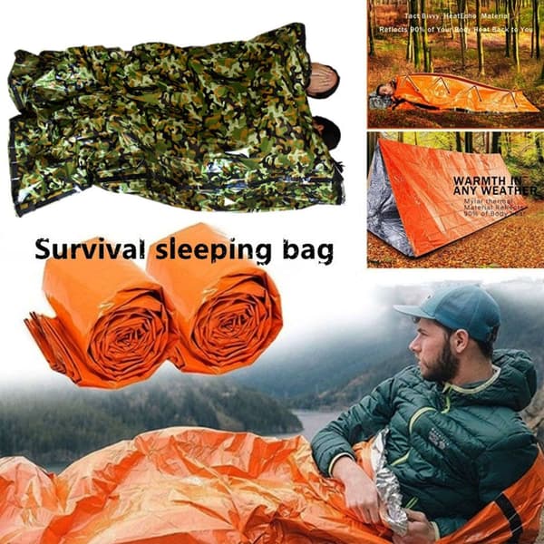Sovsäck Utomhus Nödfilt Termisk Håll Värmen SILVER Silver Silver 2.0X1.0m-Sleeing Bag