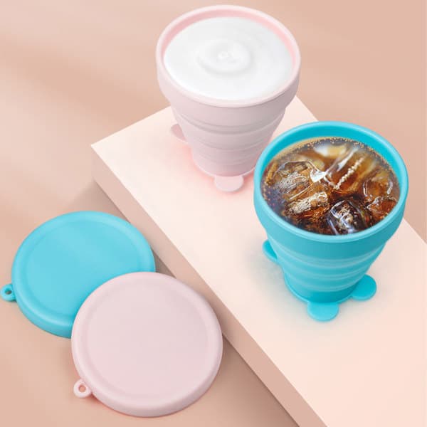 IC 3 stk. foldbare kaffekopper til rejser - Silikonefoldning