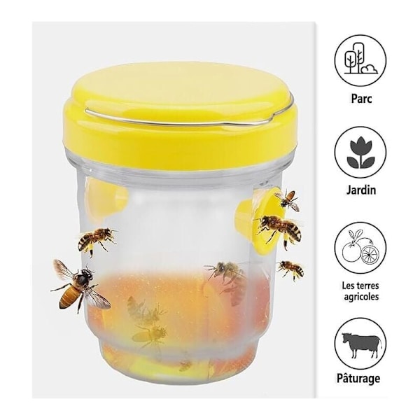 Asiatisk Bålgetingsfälla, Hängande Utomhusfälla för Getingar och Bålgetingar, Inomhus Plastflaska Bålgetingsfälla Kit, Mygg, Flugor, Knottfälla, 2 st, av DEBUNS