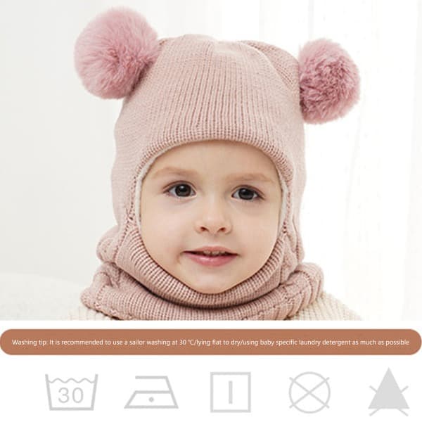 IC Baby Vinterlue Skjerfsett, unisex småbarn Barn Lue Skjerf Rosa