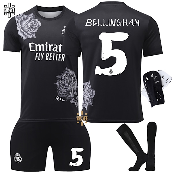 24-25 Real Madrid Y3 Fotbollsset nr 7 C Ronaldo Vinicius 5 Bellingham 10 Mbappe Utan strumpor storlek 7 No socks size 7 No socks size 7 26 yards