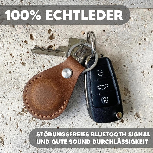 AirTag lädernyckelring, läder AirTag-hänge, AirTag-fodral IC
