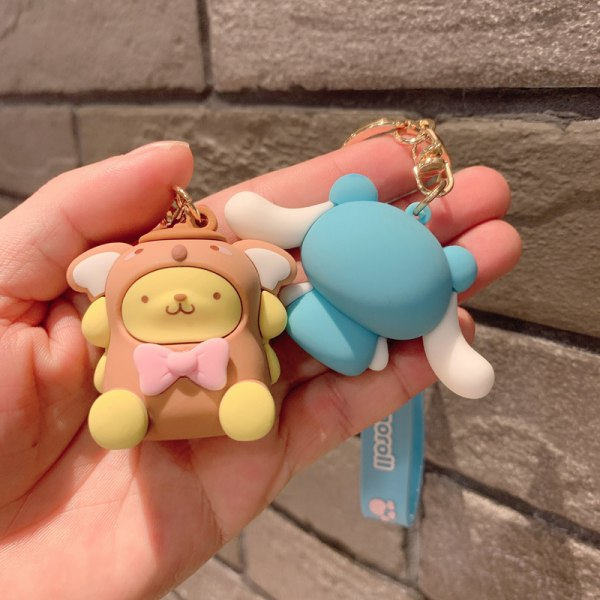 2 kpl lasten avaimenperä, Cinnamoroll-avaimenperä, avaimenperän lisävarusteet