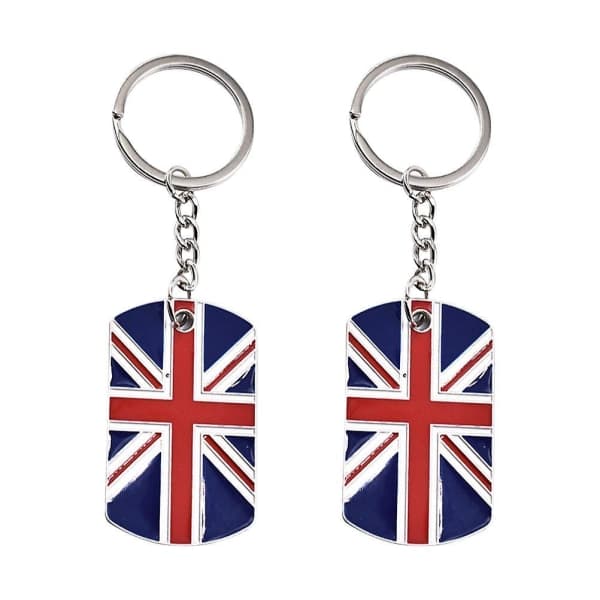 2 pcs metal keychain flag keychain British flag keychain Union Jack keychain British souvenirs keychain decor IC