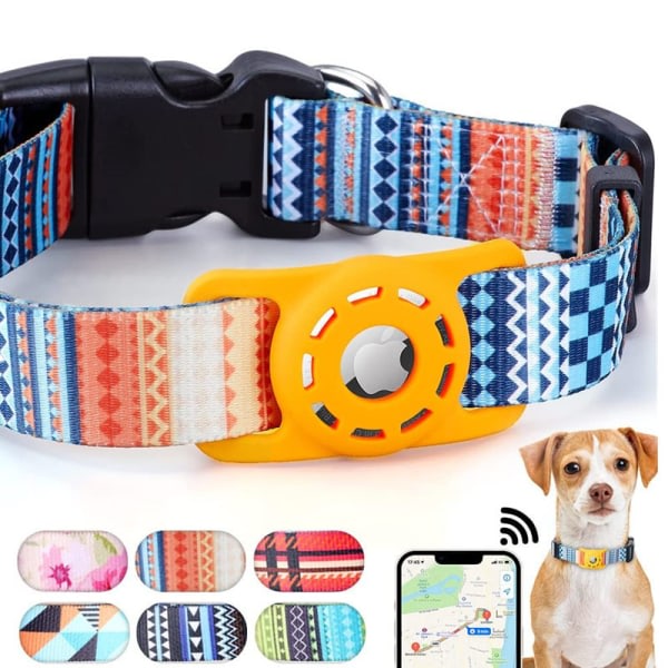 IC Digitaltryck AirTag Halsband Justerbart för Valp/Kattunge Style11 M5