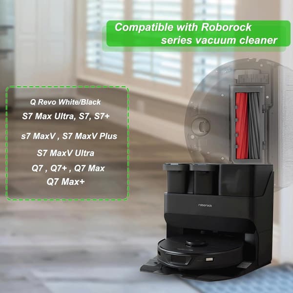 22 reservedeler til Roborock S7/S7 MaxV/T7S – 2 børster, 6 filtre, 8 sidebørster, 4 mopper