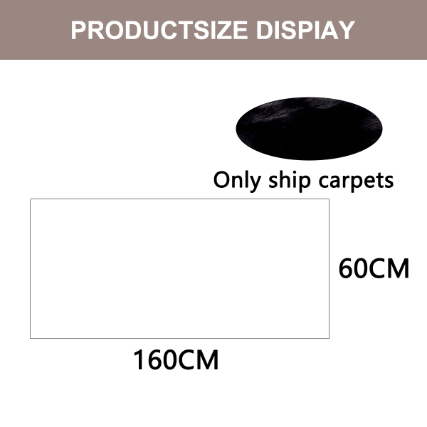 IC Supermyk fuskepelsmatte Fluffy teppe, teppe fluffy svart