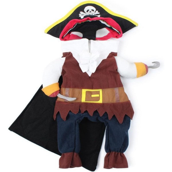 IC Haustierkostüm Piraten der Karibik Stil Katzenkostüme Halloween Hundekleidung mit Hut Cosplay Outfits Süßes Requisiten (Medium)
