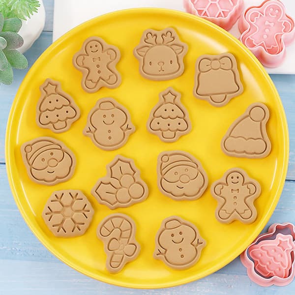 10 st Jul Pepparkaksformar Tecknad Tomte Snögubbe Träd Rensa Bisc