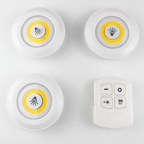 IC 3-pack LED-spotlights med fjärrkontroll - varmt ljus