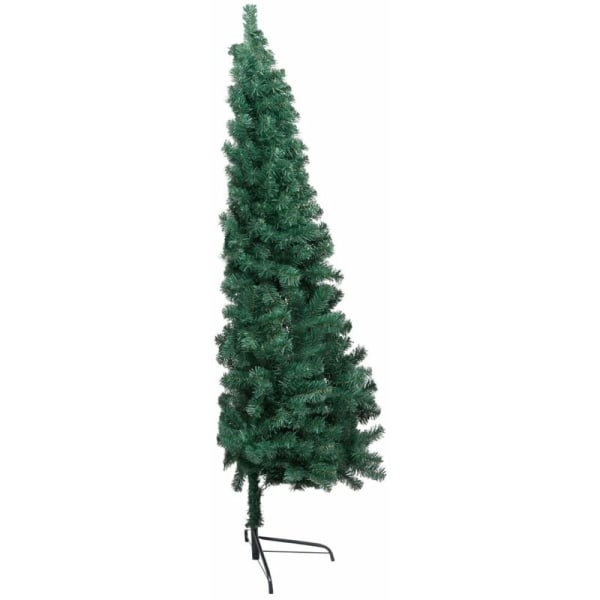Halv kunstig juletræ med stativ Grøn 180 cm PVC