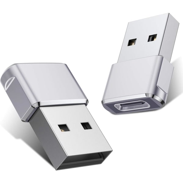 IC USB-C hunn til USB hann-adapter (2-pakning), type C til USB A-lading