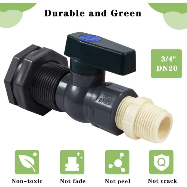 IC PVC Regnvattenfatkran Fatkran Kit Slangadapter för akvarier och pooler