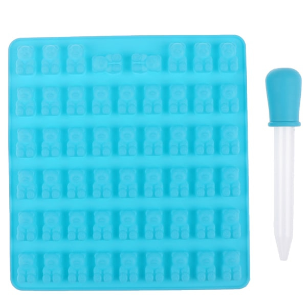 IC 53-cellers Jelly Form Cavity Silikon Gummy Bear Chokoladeform Kan Blå