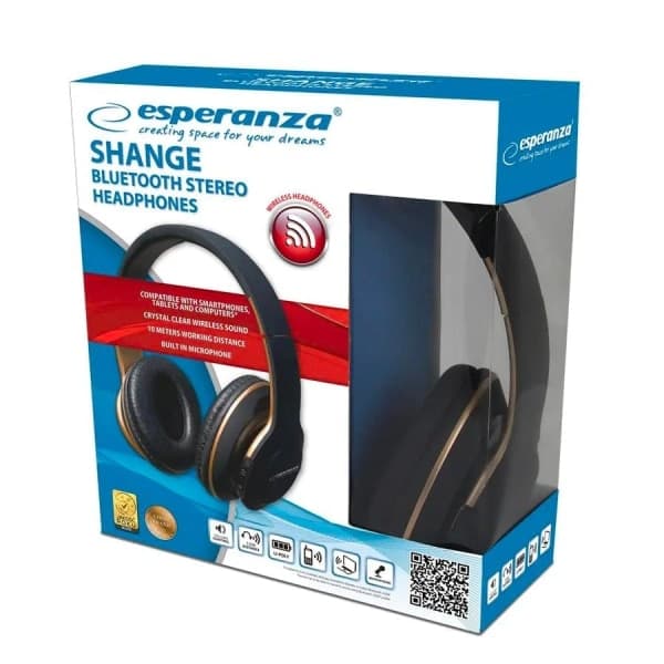 IC Esperanza - Stereohøretelefoner, Bluetooth Headset med Mikrofon Sort