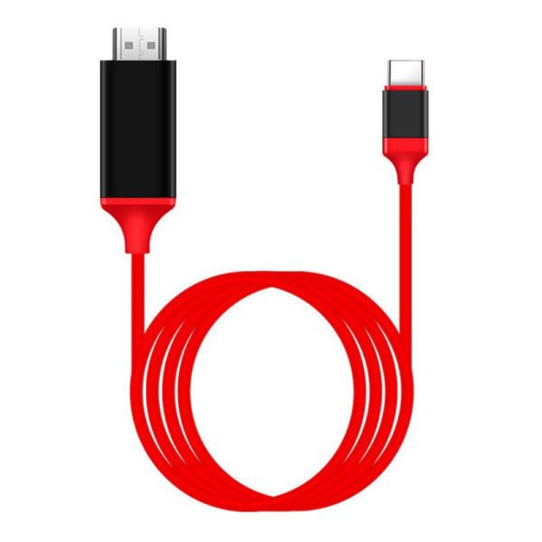 4K 1080P USB 3.1 Type C til HDMI-kompatibel adapterkabel rød